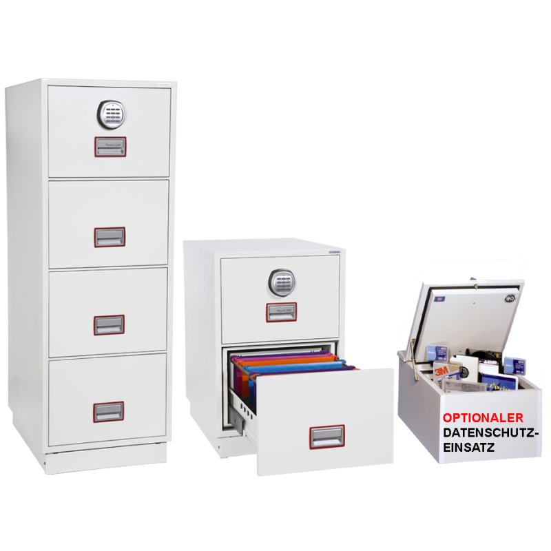 phoenix brandwerende documentenkast EXCEL FIREFILE, 90 minuten brandbeveiliging, 2 laden, signaalwit